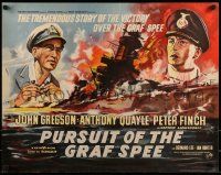1f025 PURSUIT OF THE GRAF SPEE English 1/2sh 1957 Powell & Pressburger's Battle of the River Plate!