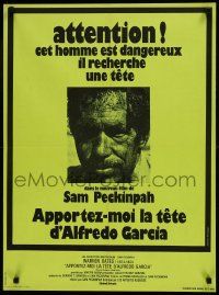 1f074 BRING ME THE HEAD OF ALFREDO GARCIA French 22x30 1975 Peckinpah, Warren Oates, yellow design