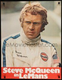 1f059 LE MANS German 1971 close up of race car driver Steve McQueen in personalized uniform!