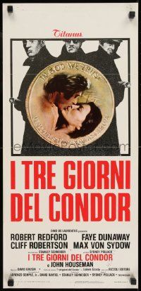 1f156 3 DAYS OF THE CONDOR Italian locandina 1975 CIA analyst Robert Redford & Faye Dunaway!