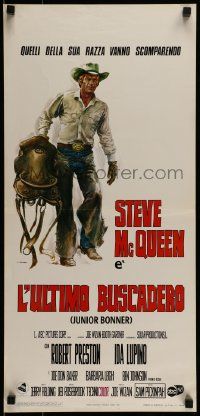 1f166 JUNIOR BONNER Italian locandina 1972 different art of rodeo cowboy Steve McQueen by Casaro!