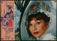 1f154 MY FAIR LADY Italian 26x37 pbusta 1965 close-up Audrey Hepburn in famous dress!