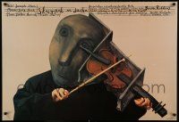 1f681 FIDDLER ON THE ROOF stage play Polish 26x38 1991 violin player by Eidrigevicius Stasys!
