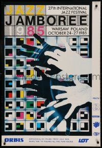 1f687 JAZZ JAMBOREE '85 Polish 26x39 1985 hands over colorful design by Roslaw Szaybo!