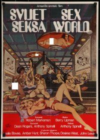 1f366 SEX WORLD Yugoslavian 20x28 1979 sexy Westworld ripoff, Annette Haven, different sexy art!
