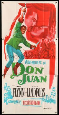 1g022 ADVENTURES OF DON JUAN Indian 3sh R1950s Errol Flynn made history when he made love to Lindfors!