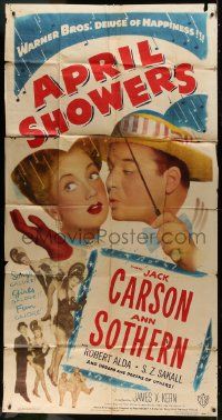 1g645 APRIL SHOWERS 3sh 1948 great c/u of Jack Carson & Ann Sothern under umbrella!
