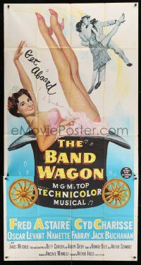 1g649 BAND WAGON 3sh 1953 great art of sexy Cyd Charisse showing her legs + with Fred Astaire!