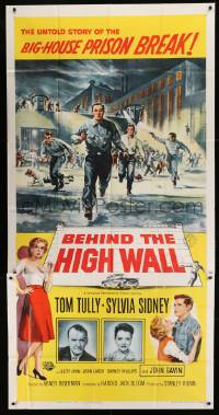 1g656 BEHIND THE HIGH WALL 3sh 1956 Tom Tully, Sylvia Sidney, big house prison break art!
