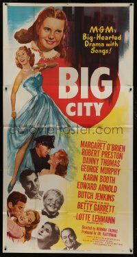 1g659 BIG CITY 3sh 1948 Margaret O'Brien, Betty Garrett, Danny Thomas, New York City!