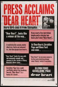 1g013 DEAR HEART 40x60 1965 here are just a few samples of how the press acclaims the movie!