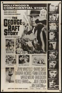1g017 GEORGE RAFT STORY 40x60 1961 art of sexy Jayne Mansfield & Ray Danton + cast portraits!