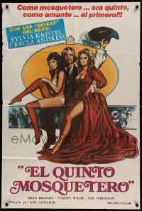 1g413 5th MUSKETEER Argentinean 1979 great art of sexy Sylvia Kristel & Ursula Andress by Chantrell!