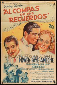 1g418 ALEXANDER'S RAGTIME BAND Argentinean R1949 art of Power, Faye & Ameche, Irving Berlin