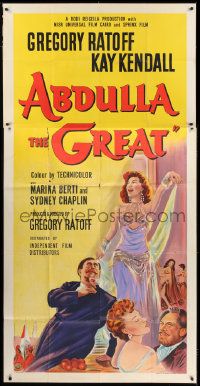 1g032 ABDULLAH'S HAREM English 3sh 1956 Abdullah the Great, country of origin poster!