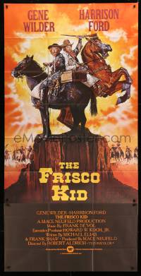 1g035 FRISCO KID English 3sh 1979 Aldrich, Struzan art of Harrison Ford & Jewish Rabbi Gene Wilder!