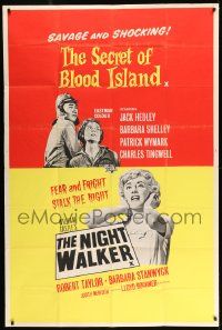 1g045 SECRET OF BLOOD ISLAND/NIGHT WALKER English 40x60 1965 fear & fright stalk the night!