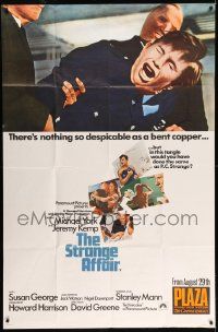 1g046 STRANGE AFFAIR English 40x60 1968 Michael York, nothing so despicable as a bent copper!