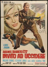 1g186 AGENTE SEGRETO 777 - INVITO AD UCCIDERE Italian 1p 1966 art of spy with gun by DeAmicis!