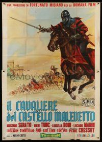 1g057 CAVALIER IN DEVIL'S CASTLE Italian 2p 1959 Il cavaliere del castello maledetto, Longi art!
