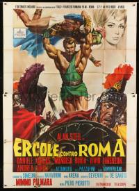 1g073 HERCULES AGAINST ROME Italian 2p 1964 Casaro art of strongman Sergio Ciani vs entire army!
