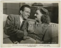 1h105 APOLOGY FOR MURDER 8x10.25 still 1945 c/u of Hugh Beaumont smiling at pretty Ann Savage!