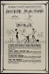 1j088 BANANA PEEL 1sh 1963 cool artwork of Jeanne Moreau & Jean-Paul Belmondo!