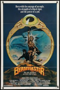 1j099 BEASTMASTER 1sh 1982 Taylor art of bare-chested Marc Singer & sexy Tanya Roberts!