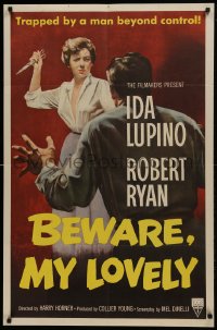 1j115 BEWARE MY LOVELY 1sh 1952 film noir, Ida Lupino trapped by a man beyond control!