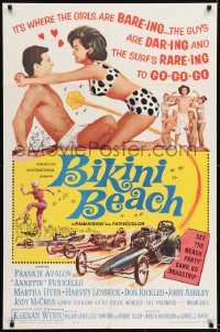 1j124 BIKINI BEACH 1sh 1964 Frankie Avalon, Annette Funicello, sexy Martha Hyer!