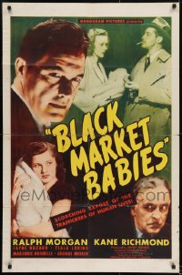 1j130 BLACK MARKET BABIES 1sh 1946 Kane Richmond, sleazy women sell their infants for cash