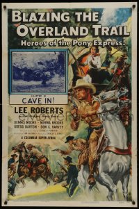 1j134 BLAZING THE OVERLAND TRAIL chapter 12 1sh 1956 art of Heroes of the Pony Express, Cave In!