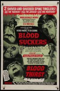 1j139 BLOOD SUCKERS/BLOOD THIRST 1sh 1971 wacky horror double-bill!