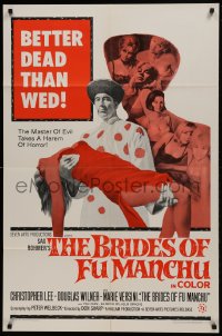 1j155 BRIDES OF FU MANCHU 1sh 1966 Asian villain Christopher Lee, Better dead than wed!