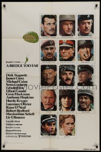 1j157 BRIDGE TOO FAR 1sh 1977 Michael Caine, Connery, cool art of hundreds of paratroopers!