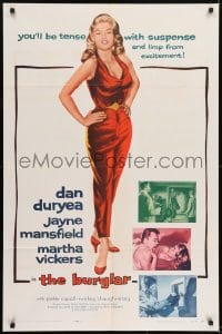 1j164 BURGLAR 1sh 1957 sexy luscious blonde Jayne Mansfield will make you limp from excitement!