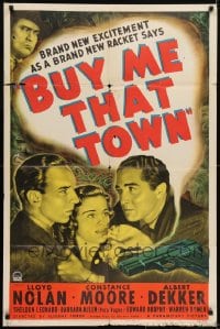1j166 BUY ME THAT TOWN style A 1sh 1941 Lloyd Nolan & Constance Moore in a brand new racket!