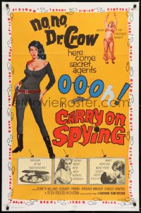 1j183 CARRY ON SPYING 1sh 1964 sexy English spy spoof, the most secrets exposed!