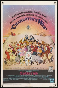 1j195 CHARLOTTE'S WEB 1sh 1973 E.B. White's farm animal cartoon classic!