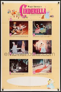 1j202 CINDERELLA style B 1sh R1965 Walt Disney classic romantic musical cartoon, great images!