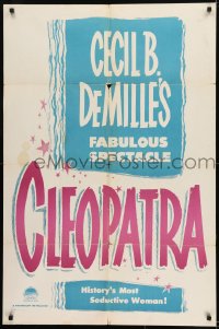 1j209 CLEOPATRA 1sh R1950s Claudette Colbert is the Princess of the Nile, Cecil B. DeMille spectacle!
