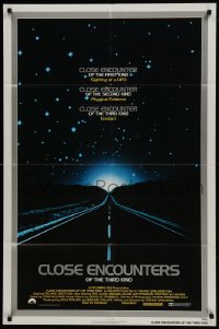 1j211 CLOSE ENCOUNTERS OF THE THIRD KIND 1sh 1977 Spielberg's sci-fi classic, silver border design