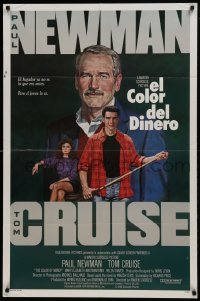 1j213 COLOR OF MONEY int'l Spanish language 1sh 1986 Robert Tanenbaum art of Newman & Cruise!