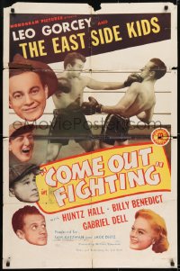 1j215 COME OUT FIGHTING 1sh 1945 Leo Gorcey, Huntz Hall, East Side Kids, boxing & gambling!
