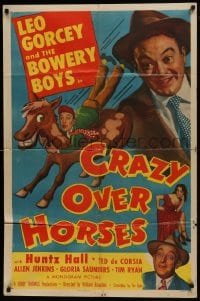 1j229 CRAZY OVER HORSES 1sh 1951 Leo Gorcey, Huntz Hall, Bowery Boys, horse racing & gambling!