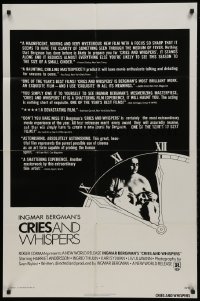 1j233 CRIES & WHISPERS 1sh 1973 Ingmar Bergman's Viskningar och Rop, cool artwork!