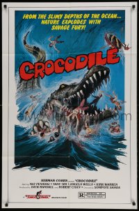 1j236 CROCODILE 1sh 1981 Chorake, wild art of giant croc eating naked girl!