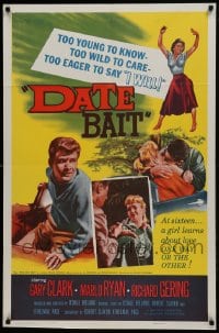 1j248 DATE BAIT 1sh 1960 teens too young to know, too wild to care & too eager to say I WILL!