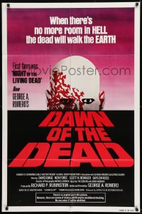 1j253 DAWN OF THE DEAD 1sh 1979 George Romero, no more room in HELL for the dead, red title design