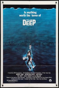 1j259 DEEP style B studio style 1sh 1977 great art of sexy swimming scuba diver Jacqueline Bisset!
